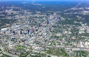 Higher Altitude Aerial Photo of Atlanta Looking North