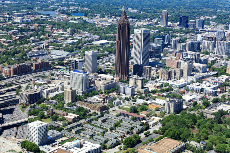 Latitude Run® Atlanta Fulton County Stadium Skyline Aerial Photo