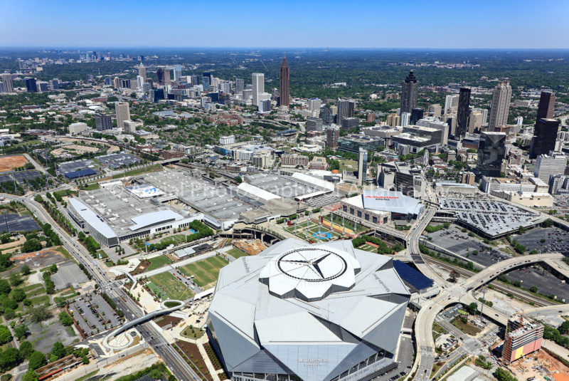 Latitude Run® Atlanta Fulton County Stadium Skyline Aerial Photo