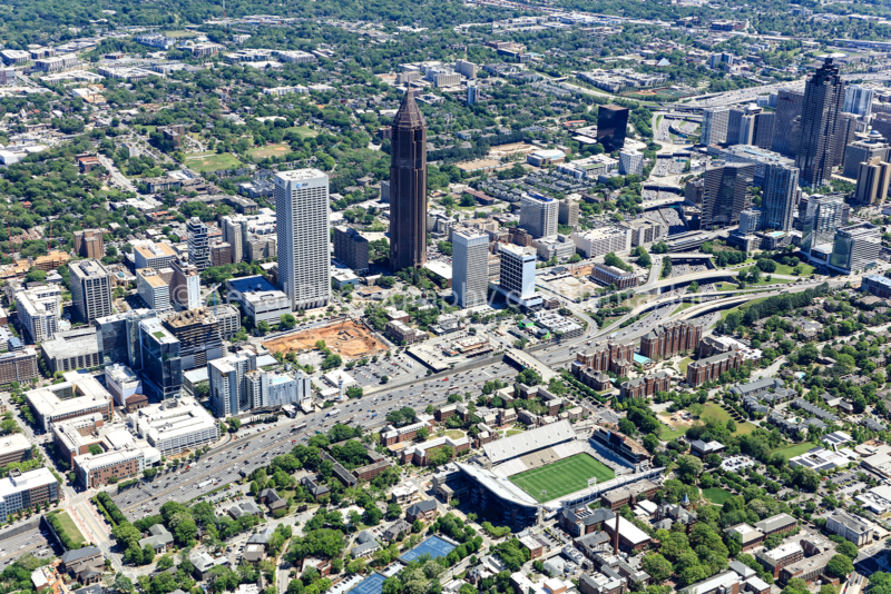 Latitude Run® Atlanta Fulton County Stadium Skyline Aerial Photo