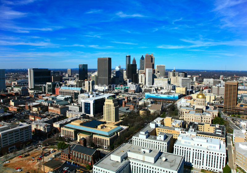 Latitude Run® Atlanta Fulton County Stadium Skyline Aerial Photo