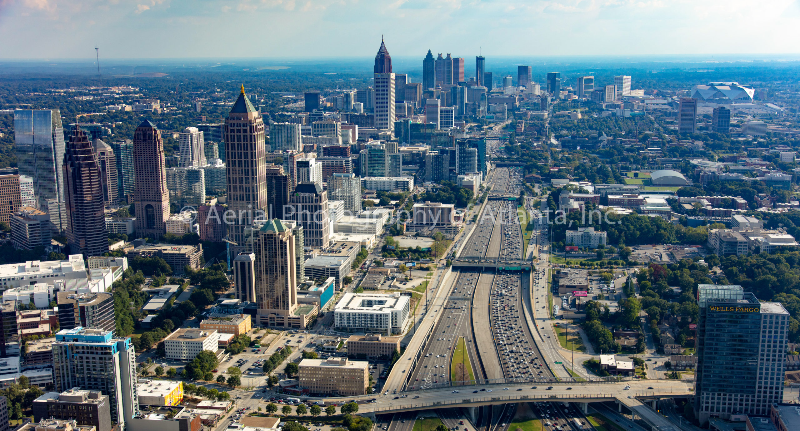 Latitude Run® Atlanta Fulton County Stadium Skyline Aerial Photo