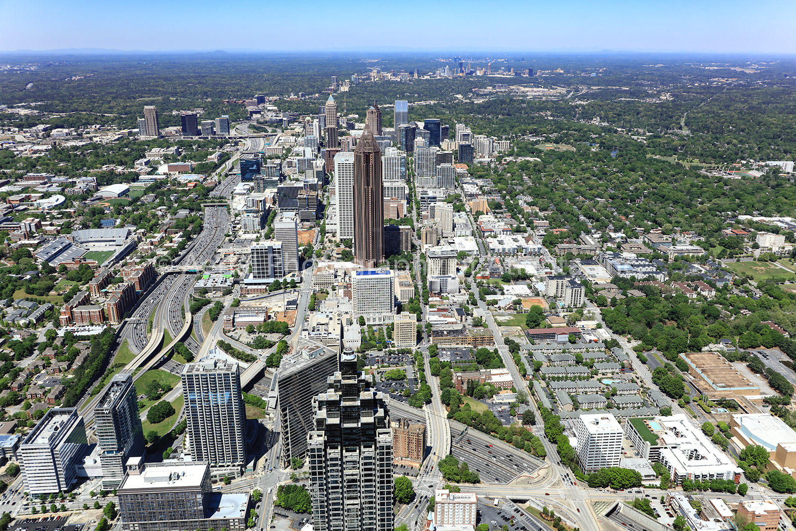 Latitude Run® Atlanta Fulton County Stadium Skyline Aerial Photo