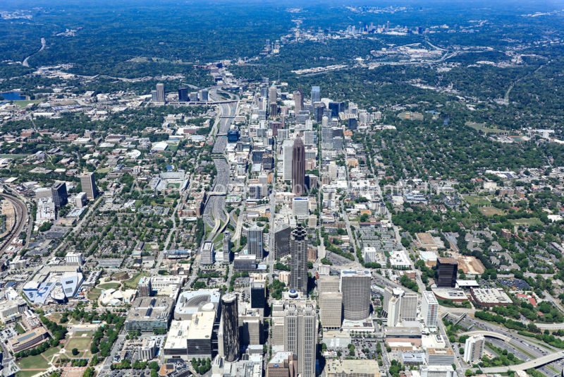 Latitude Run® Atlanta Fulton County Stadium Skyline Aerial Photo