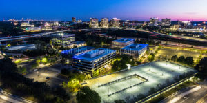 Galleria Area Dusk drone shot