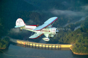 Waco UMF-5 In Flight over Lake Allatoona